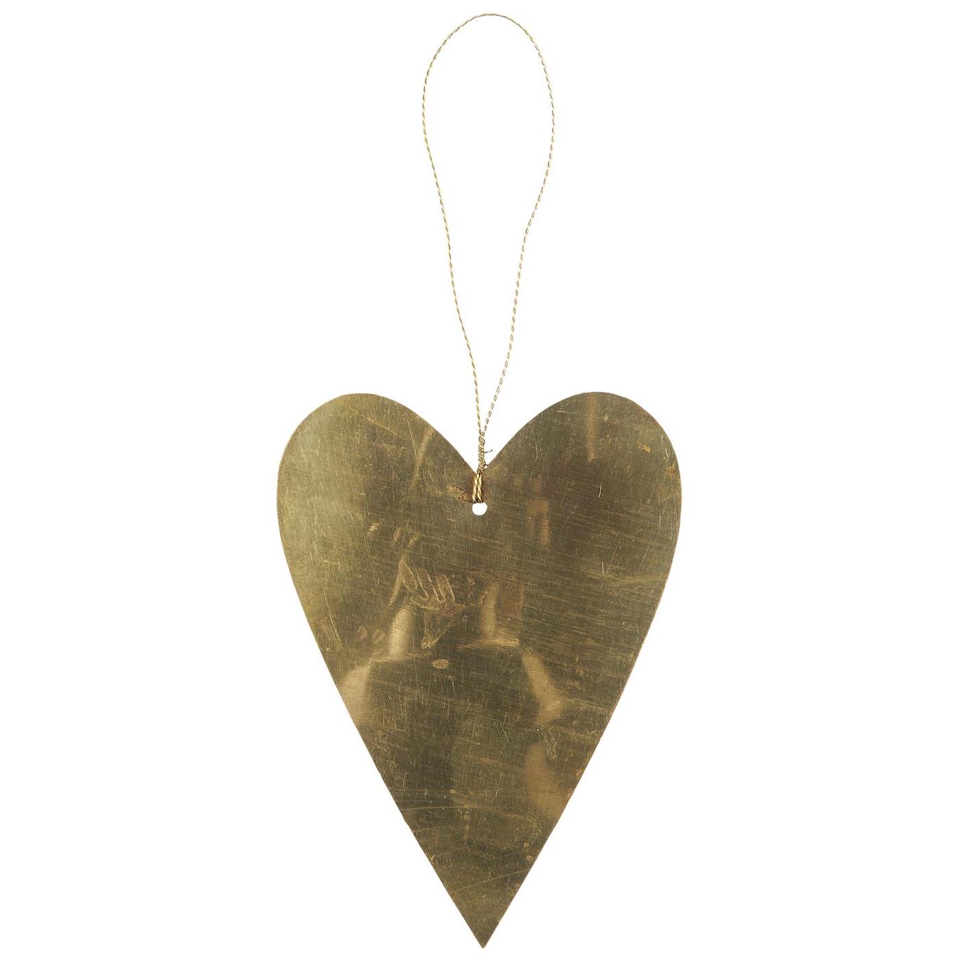 Hanging Brass Heart Decoration THE BRISTOL ARTISAN