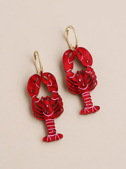 Lobster Hoop earrings by Wolf & Moon