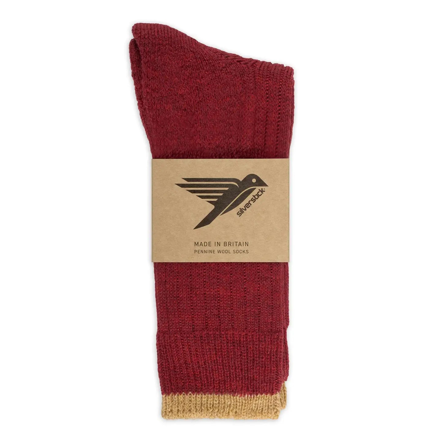 Silverstick Pennine Wool Socks, Red - UK 8-10