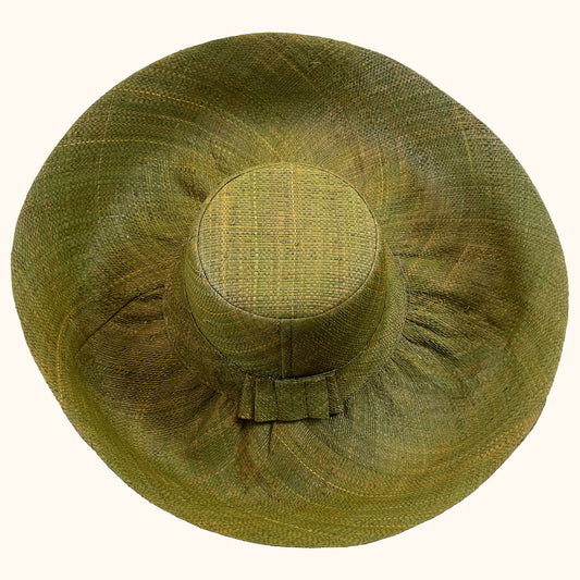 Large Raffia Summer Hat - Khaki