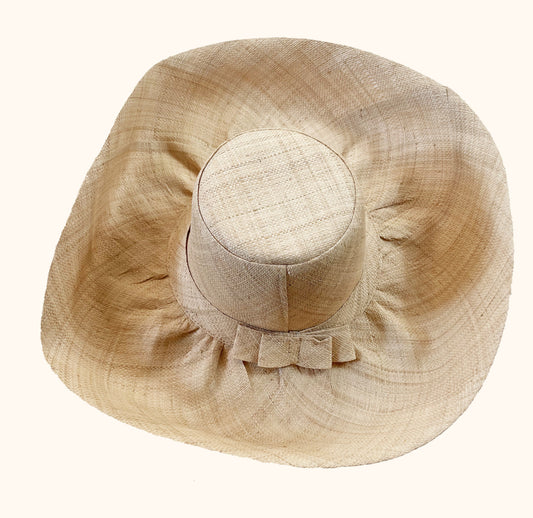Large Raffia Summer Hat - Natural