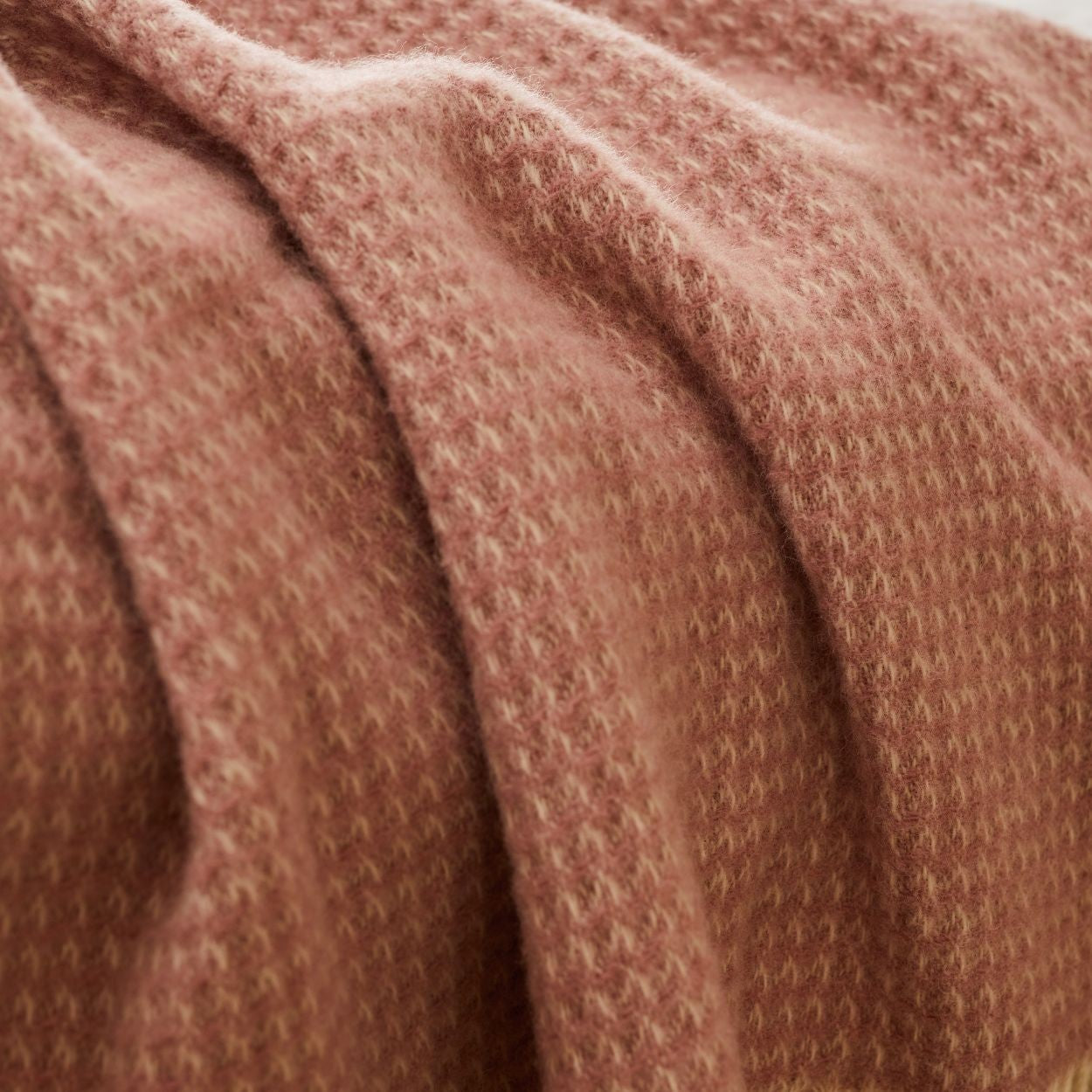 Dusky Pink Waffle Large Blanket